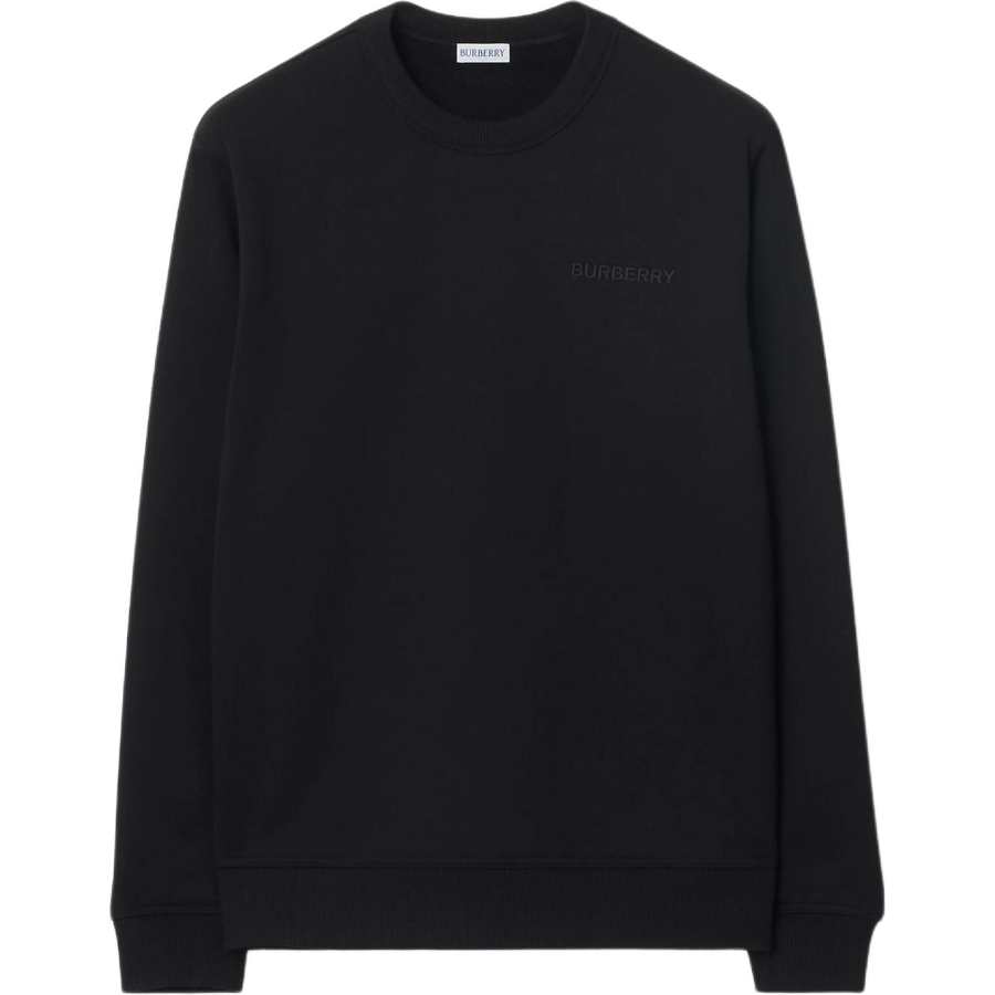 Burberry Sweatshirts Men's Black Crew Neck Moderate Straight Fit