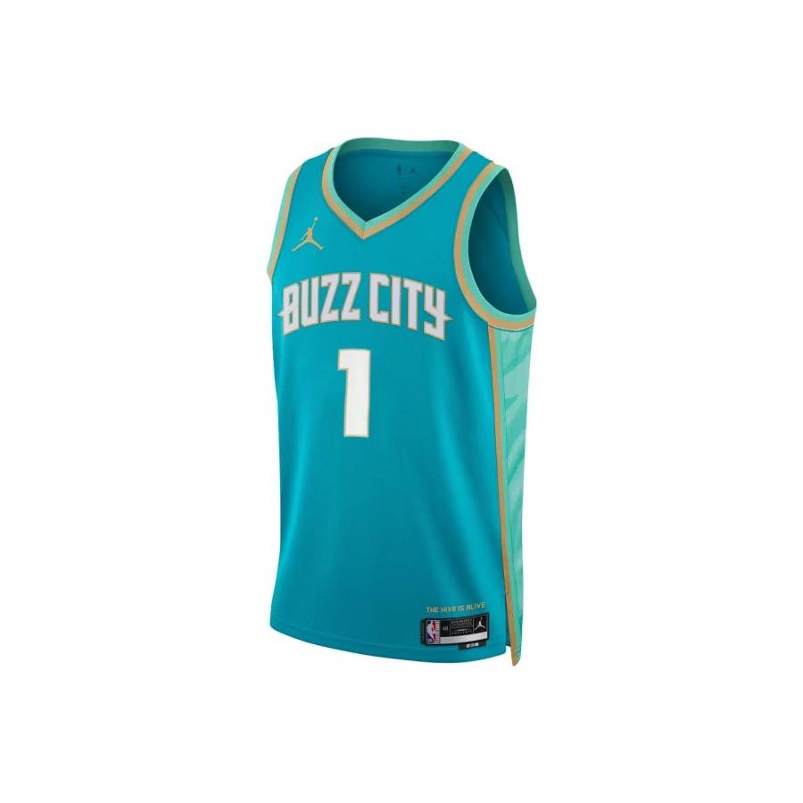 Nike Nike Basketball Jersey SW Fan Edition 2023 24 Season, Hornets, Ball Size 1 Unisex Peacock Blue