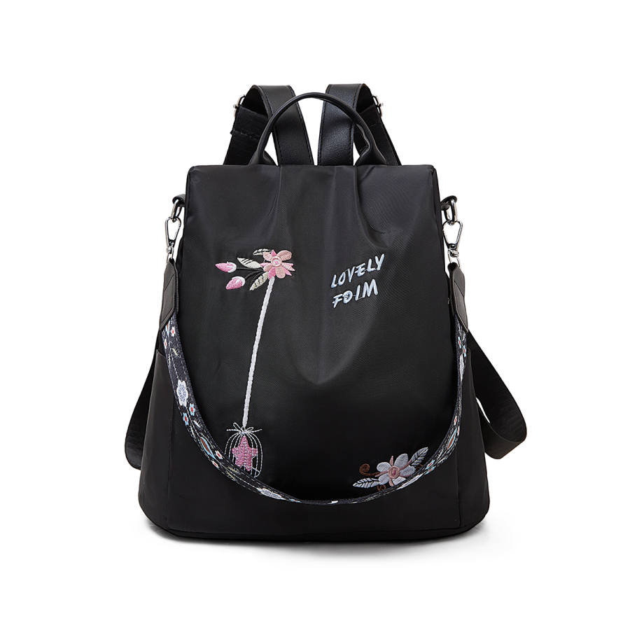 LAORENTOU LAORENTOU Fabric Backpack Regular Women's Black/Khaki