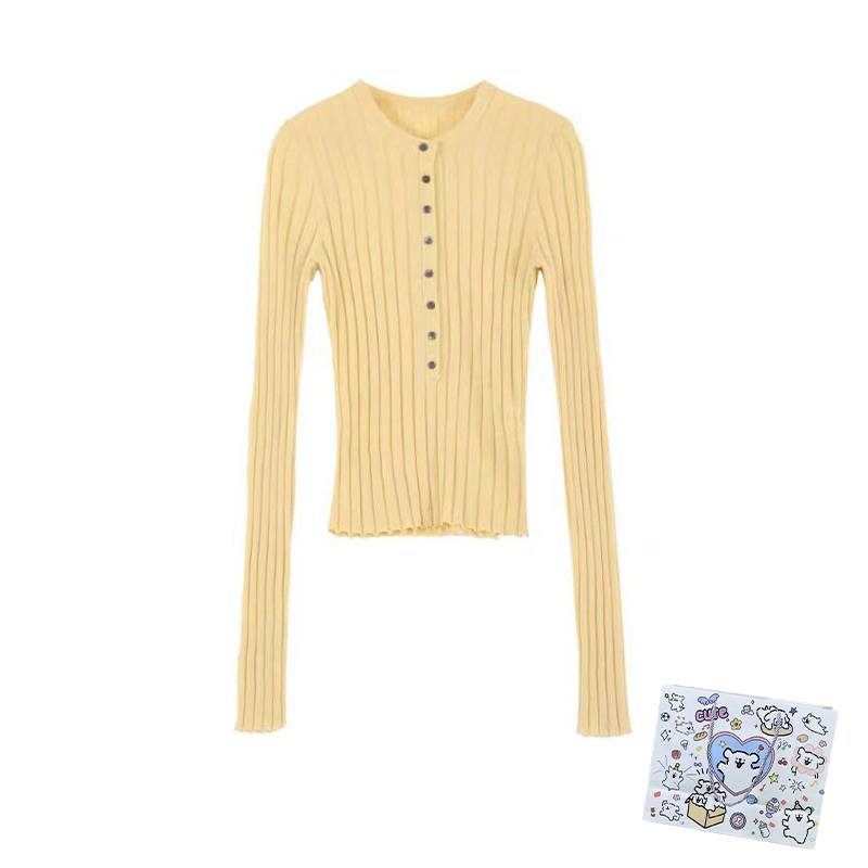 MARIE·COCO Knitwear Women's Yellow Top Crew Neck Moderate Other