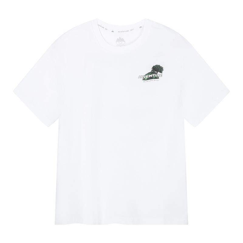 361° T Shirts Men's White Crew Neck Moderate Straight Fit