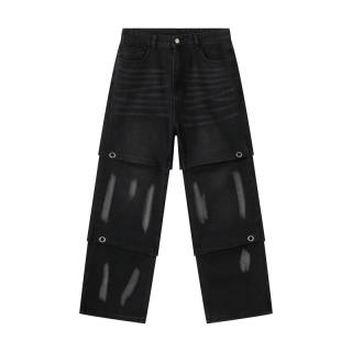 Voguo Relay Jeans Unisex Black Moderate Wide Leg Pants
