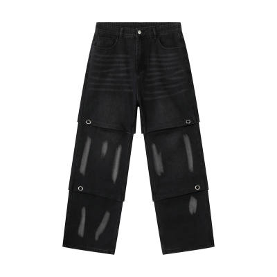 Voguo Relay Jeans Unisex Black Moderate Wide Leg Pants