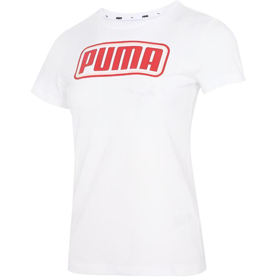 PUMA T Shirts Women's White Crew Neck Moderate Other