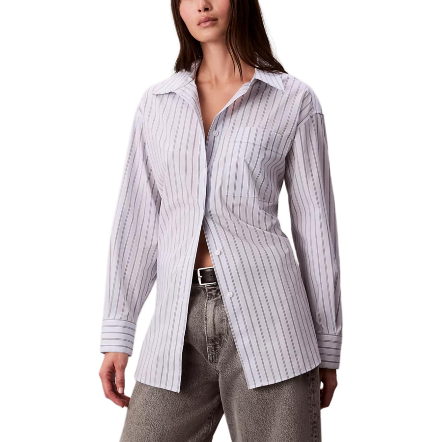 Calvin Klein Shirts Women's Braised Salted Blue Pointed Collar