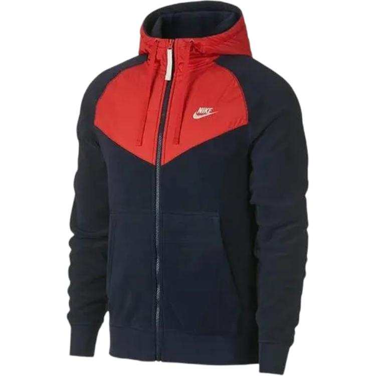 Nike Nike Sportswear Jackets Men's Black/Red Hooded Fleece Lined Other