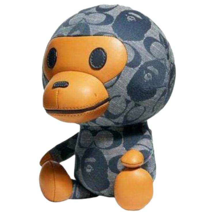 COACH X BAPE BLACK Collaboration Collectible Characters Leather Doll Bag Accessory Unisex Navy Blue