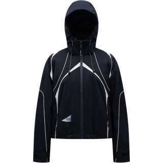 LINCchic Down Jackets Women's Black/White Hooded Non Detachable Thin Puffer Jacket