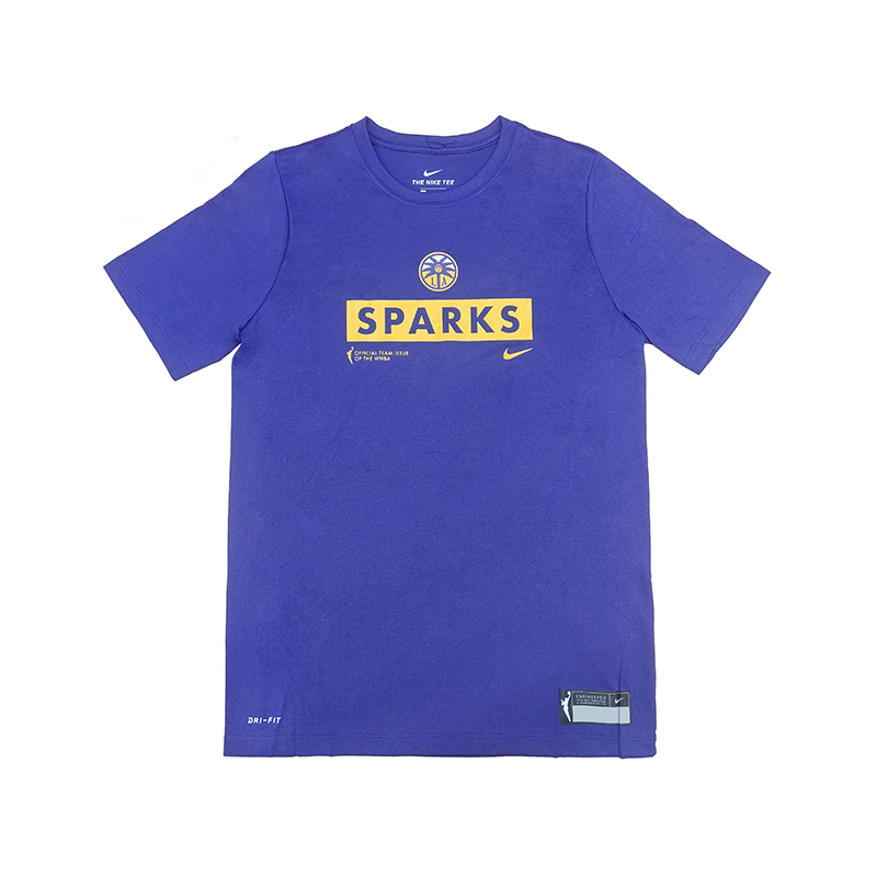 Nike Nike WNBA Los Angeles Sparks, Sports Casual Soft Comfortable, Crew Neck Pullover Short Sleeved Purple Teenagers