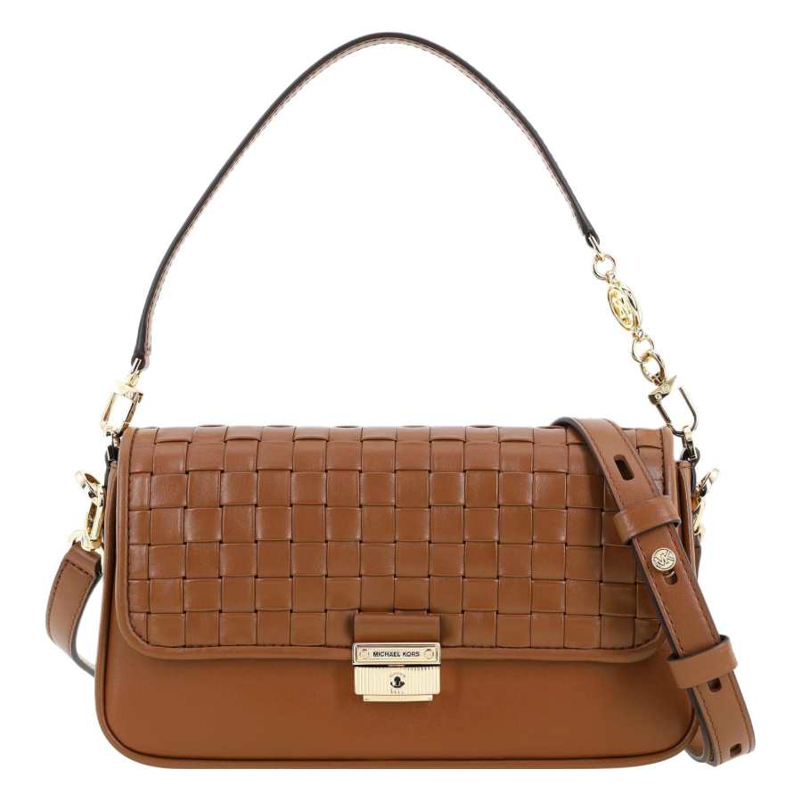 MICHAEL KORS Bradshaw Cow Leather Baguette Crossbody Bag Handbag Small Women's Brown