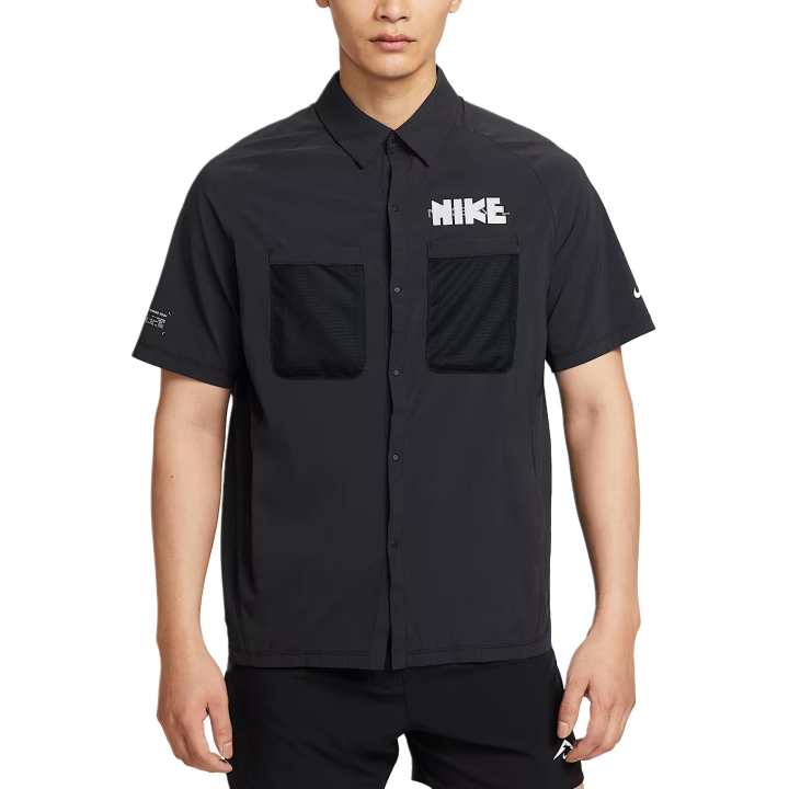 Nike Nike Dri Fit Shirts Men's Black Lapel Moderate