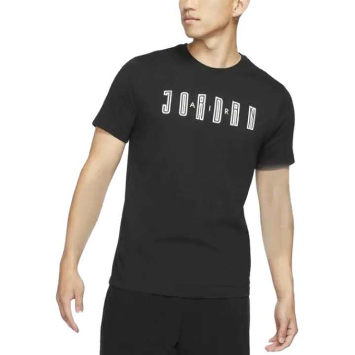 Jordan Jordan T Shirts Men's Black Crew Neck Moderate Straight Fit