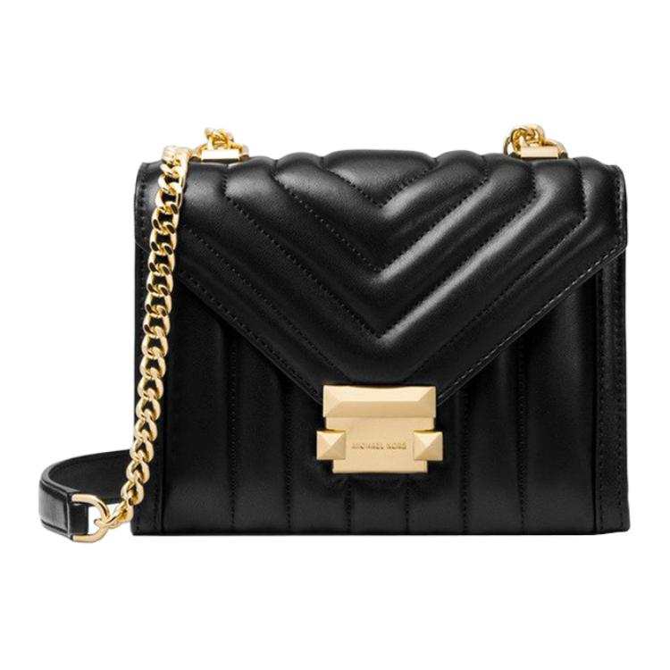 MICHAEL KORS Whitney Sheepskin Shoulder Bag, Crossbody Bag Small Women's Pure Black