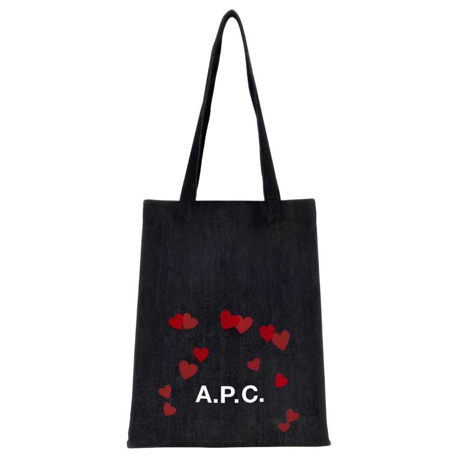 A.P.C Cotton Tote Bag, Shopping Bag, Shoulder Bag Unisex Black
