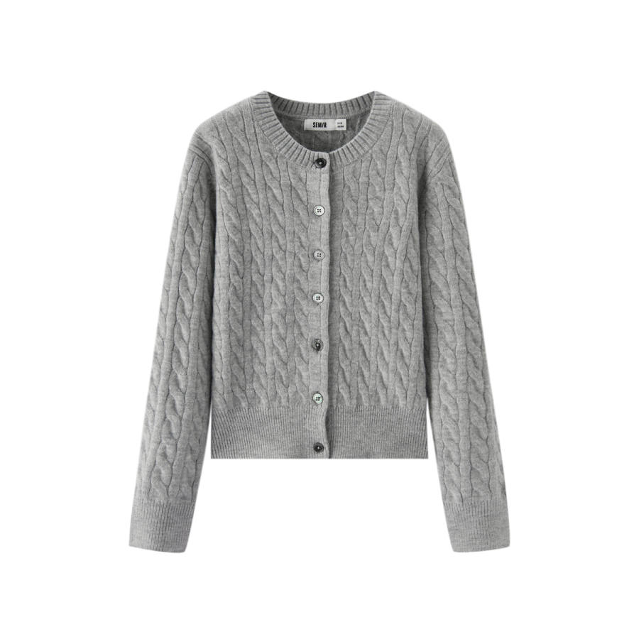 Semir Knitwear Women's Crew Neck Moderate Cardigan