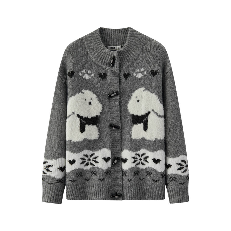 Semir Knitwear Women's Half Turtleneck Moderate Cardigan