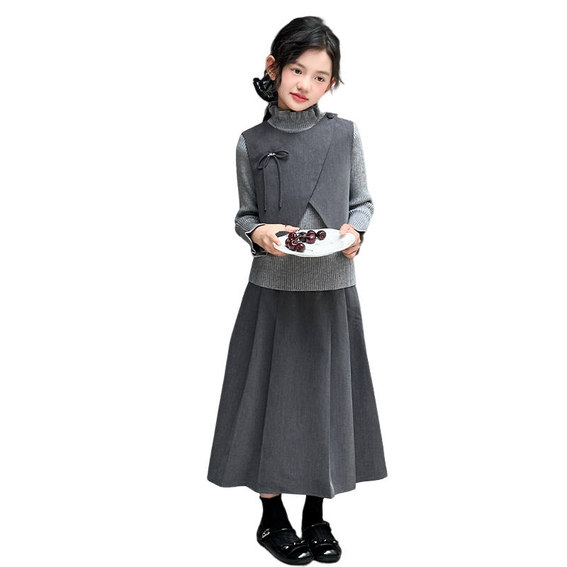 Lanza Kids Two Piece Skirt Sets Turtleneck Moderate Mid Length
