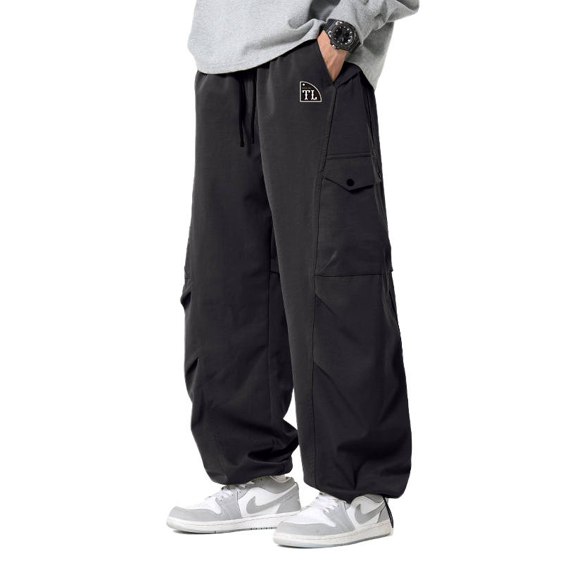 Tonlion Casual Pants Unisex Moderate Parachute Pants