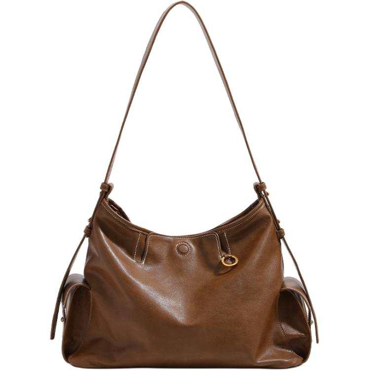 PAYOT Synthetic Leather Shoulder Bag, Crossbody Bag, Shoulder Bag Regular Women's Sandalwood Brown/Black
