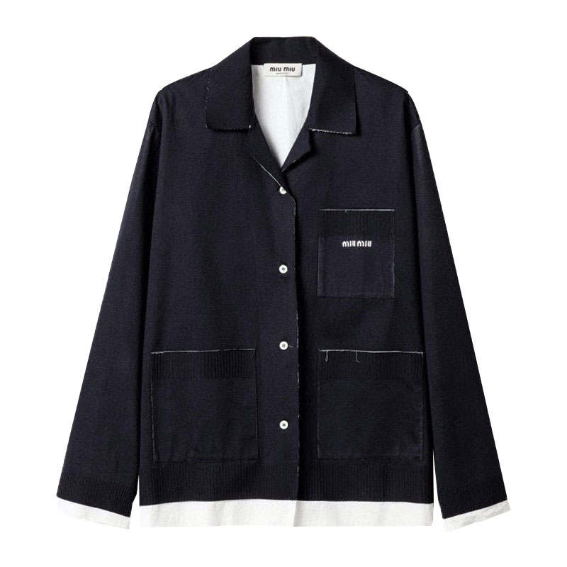 MIU MIU Knit And Poplin Shirt