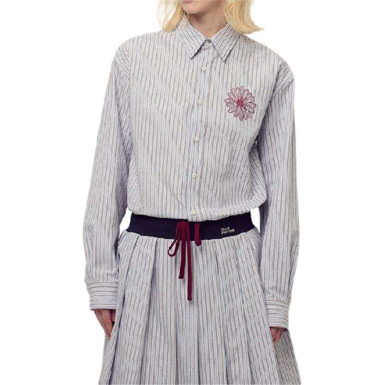 MARDI MERCREDI FW25 COTTON SHIRT STRIPE_BLUE BURGUNDY Shirt Women's