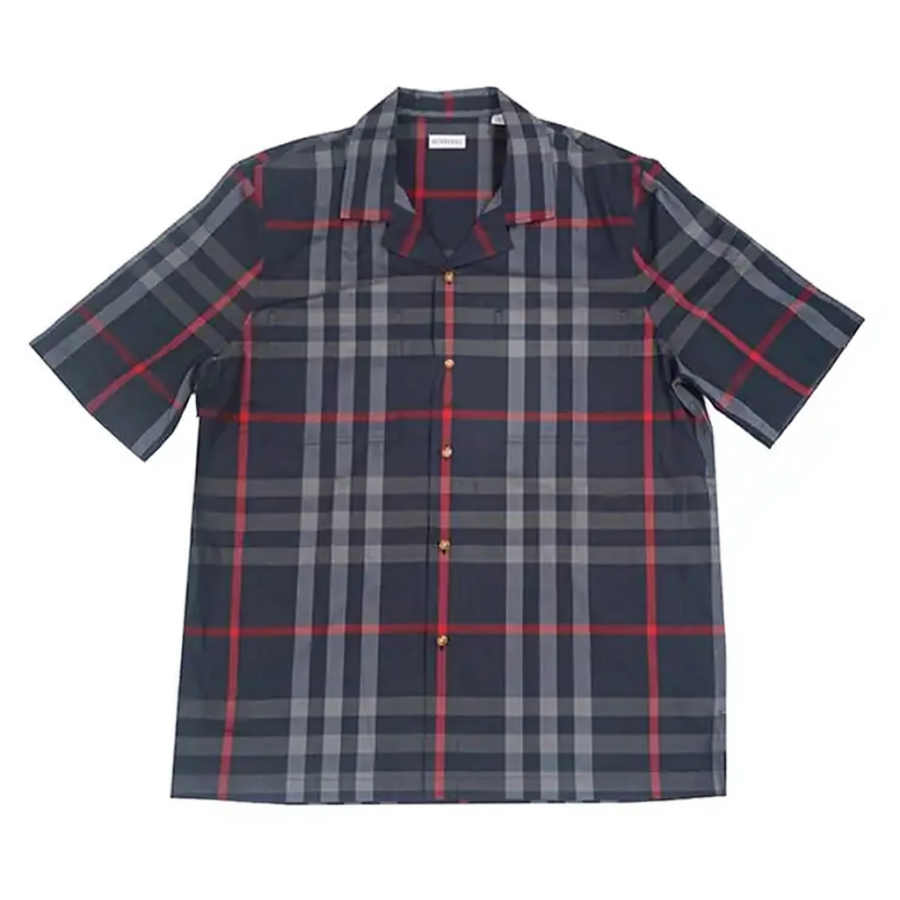 Burberry Shirts Men's Multicolor Lapel Moderate Straight Fit