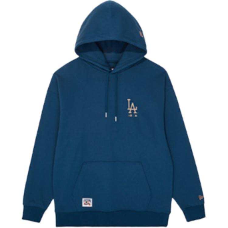 New Era X MLB Sweatshirts Unisex Navy Blue Hooded Non Detachable Moderate