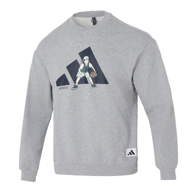 Adidas Adidas Sweatshirts Men's Gray Crew Neck Moderate