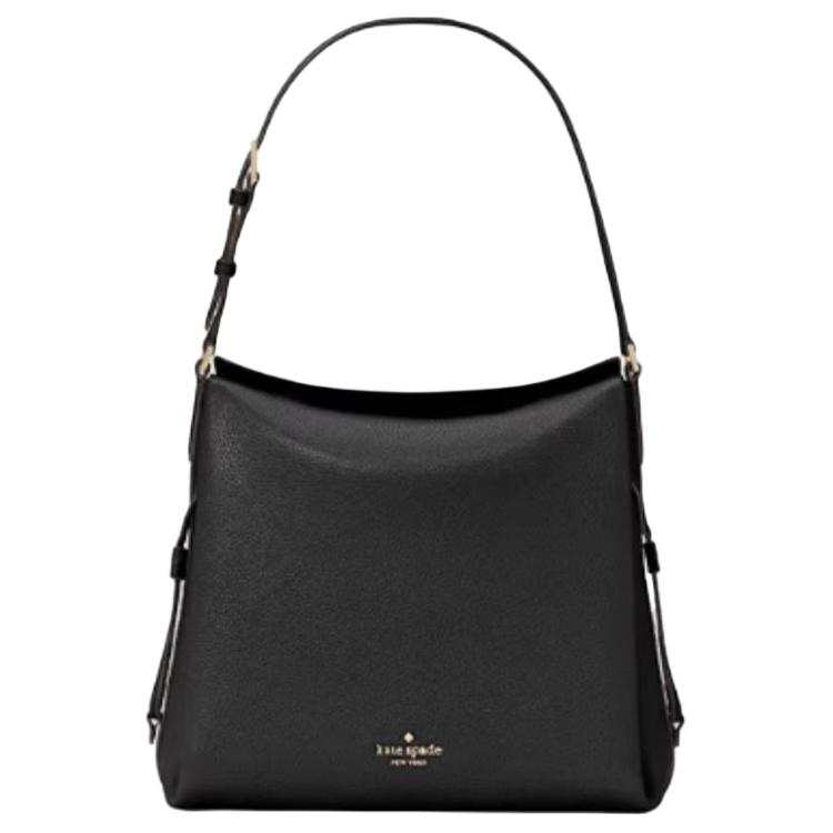 Kate Spade Dumpling Litchi Grain Cow Leather Shoulder Bag Large Women's Black