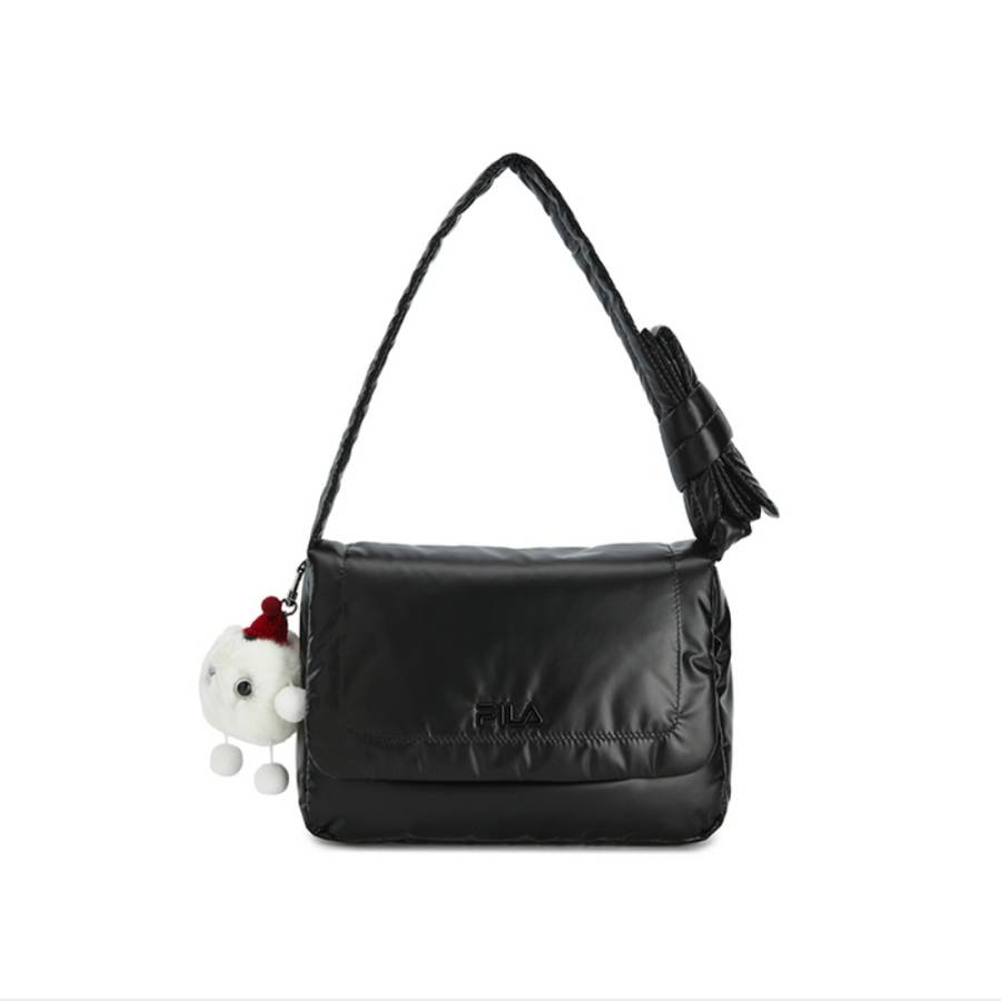 FILA ORIGINALE Synthetic Leather Shoulder Bag Regular Women's Jet Black