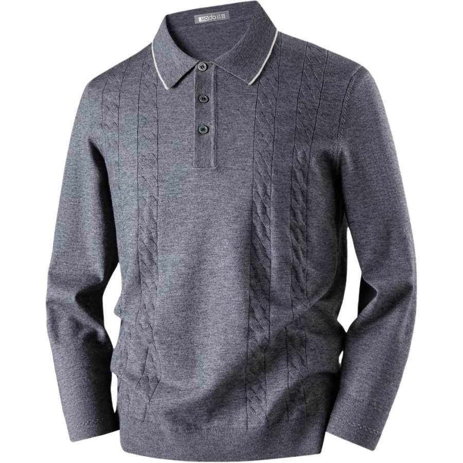 Hodo Knitwear Men's Lapel Thickened Other