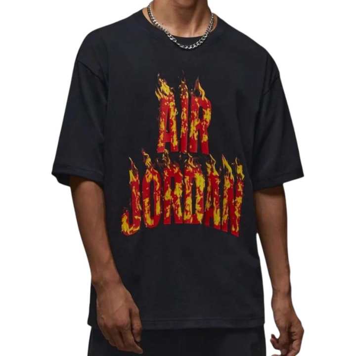 Jordan Jordan Air T Shirts Unisex Black Crew Neck Moderate