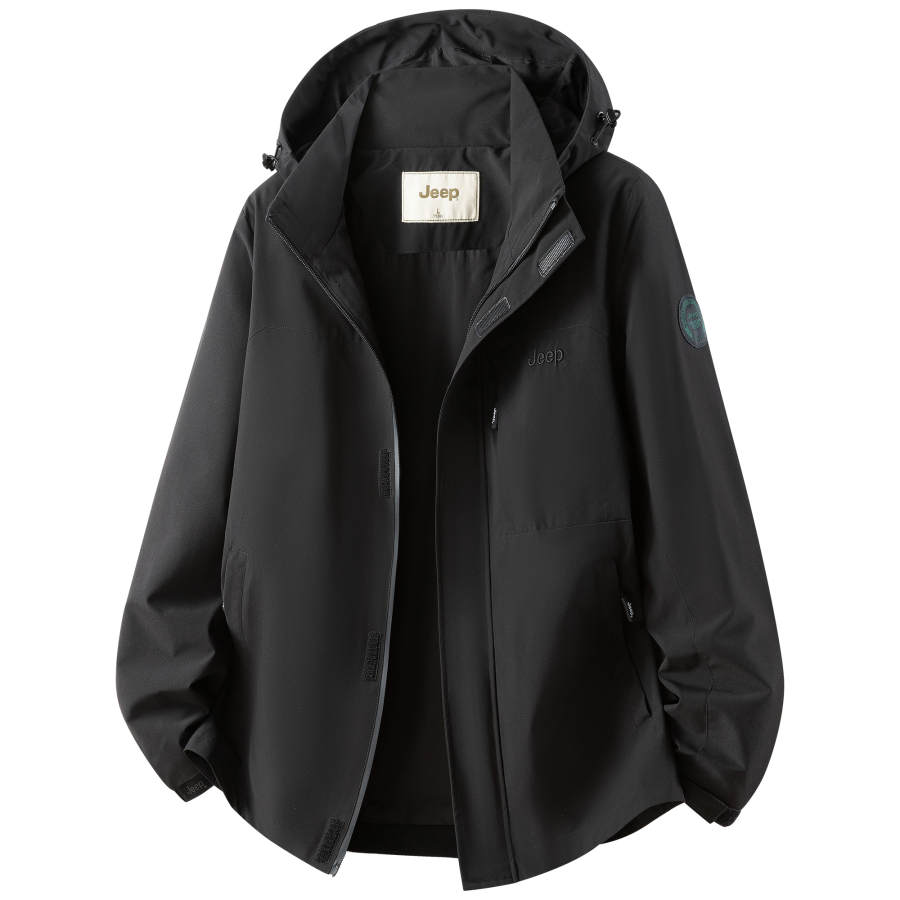 Jeep Trench Coats Unisex Hooded Moderate