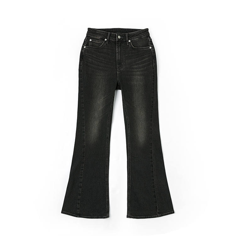 Lee Jeans Women's Black Gray Color Moderate Flared Pants