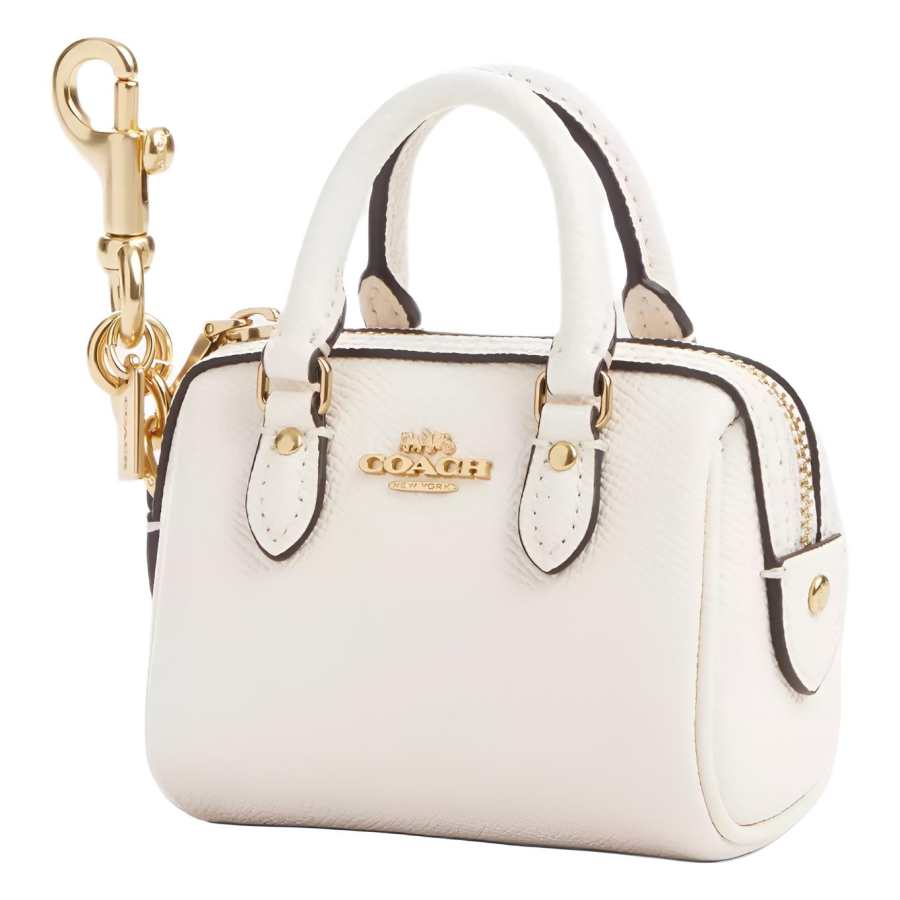 COACH COACH Leather Bag Accessory Mini Women's Gold & Chalk White