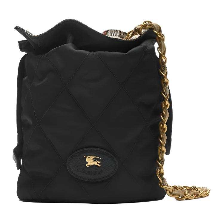 Burberry Horseshoe Nylon Crossbody Bag, Shoulder Bag Women's Black