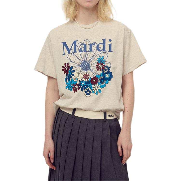 MARDI MERCREDI Garden T Shirt Women's Oatmeal Blue