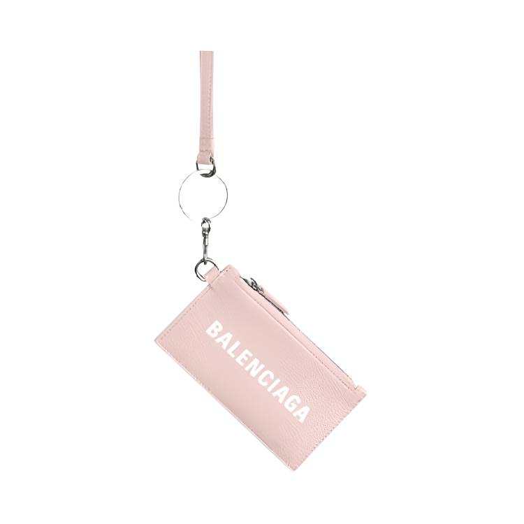 Balenciaga Cash Key Ring Grained Calfskin Card Holder Card Holder Women's Pink