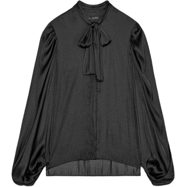 ZARA ZW Shirts Women's Black Crew Neck