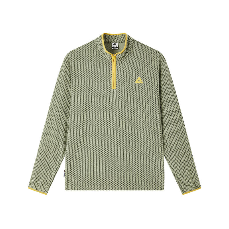 PEAK PEAK Sweatshirts Unisex Tender Grass Green Stand Collar Moderate Regular