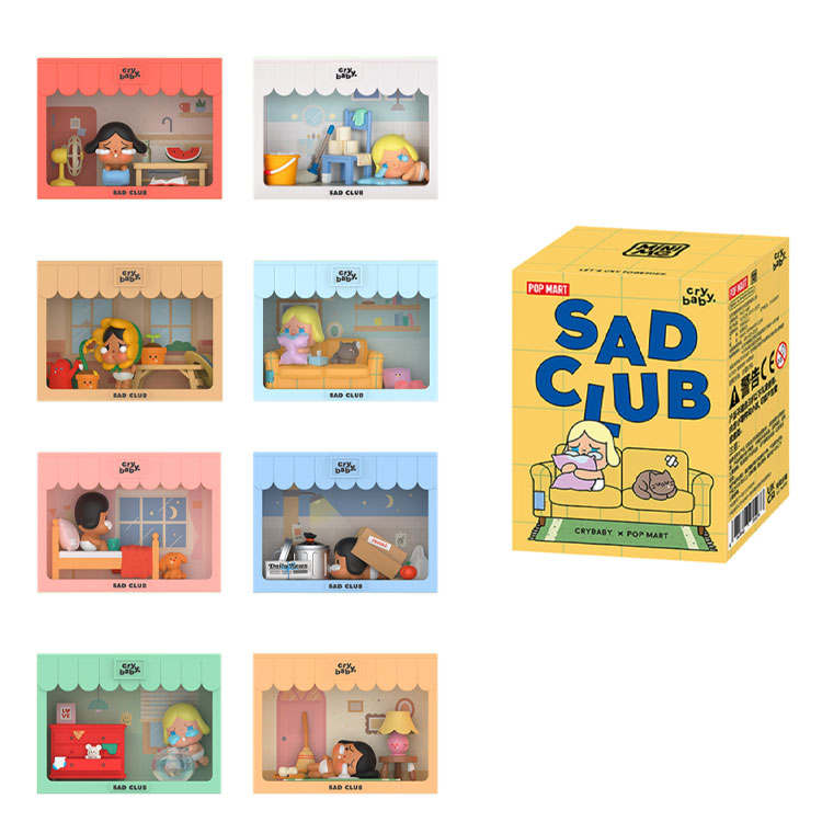 POP MART CRYBABY Sadness Club Collection Mystery Boxes Single Mystery Box/Full Box 8 Pcs