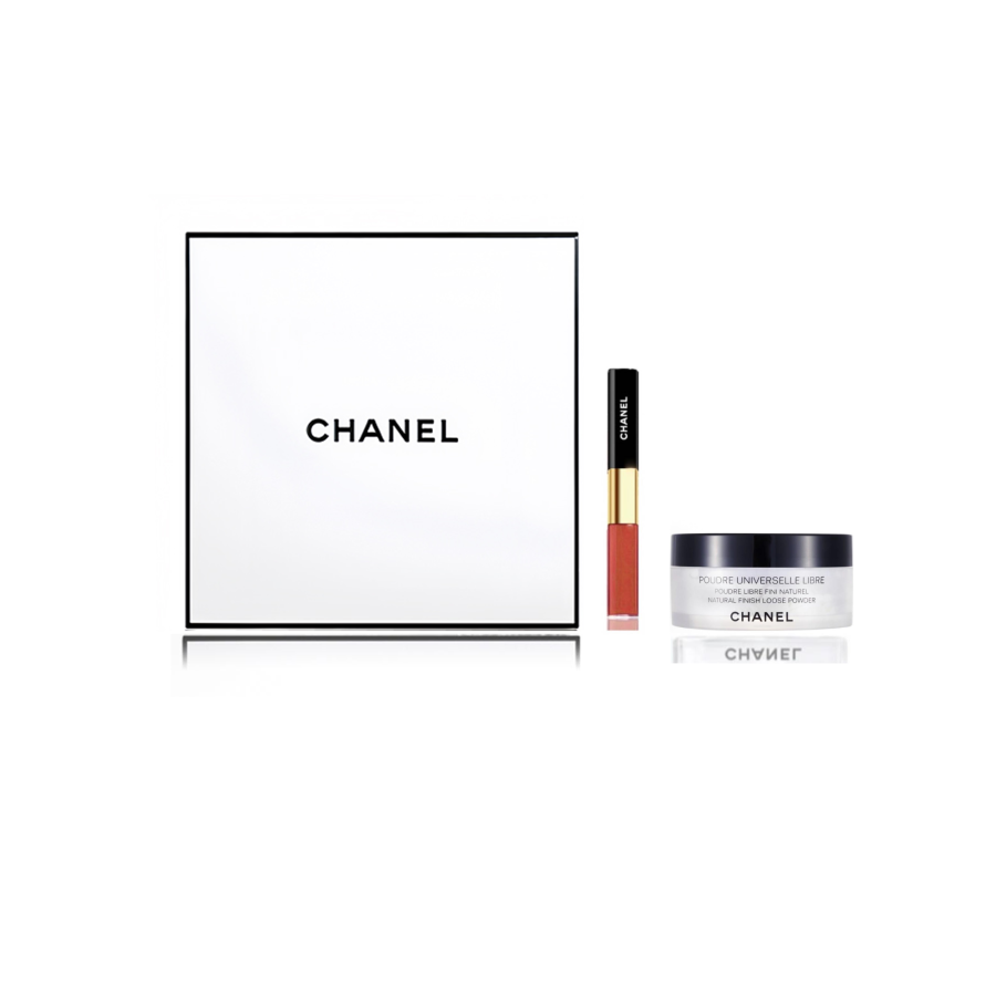 CHANEL Dual Effect Long Wear Liquid Lipstick+Lightweight Honey Powder Makeup Sets Glossy Cosmetics