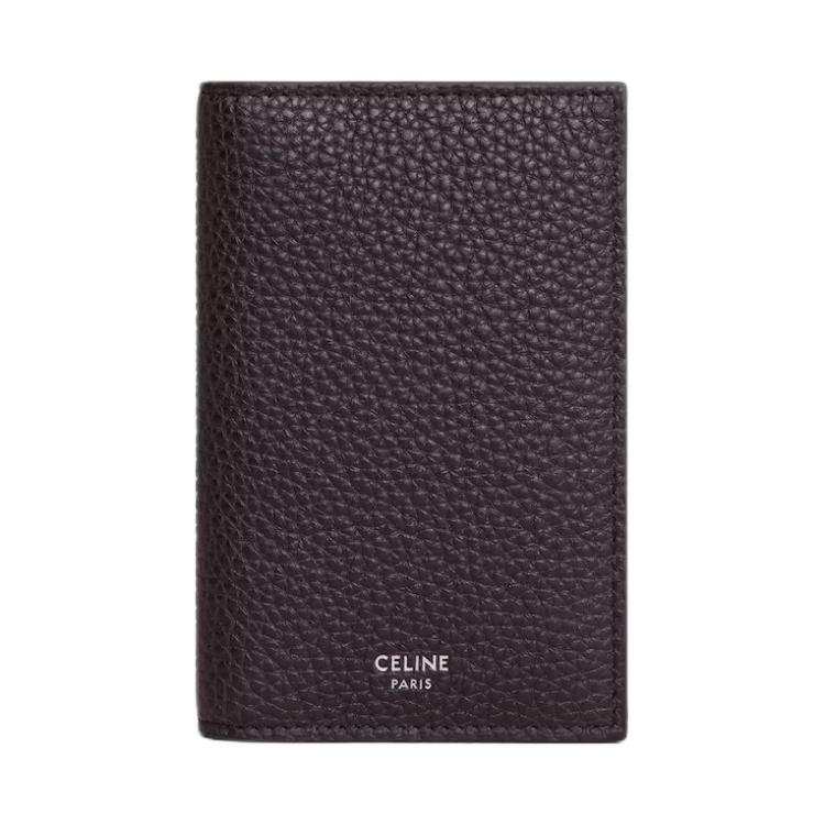 CELINE CELINE Calfskin Card Holder Men's Coffee