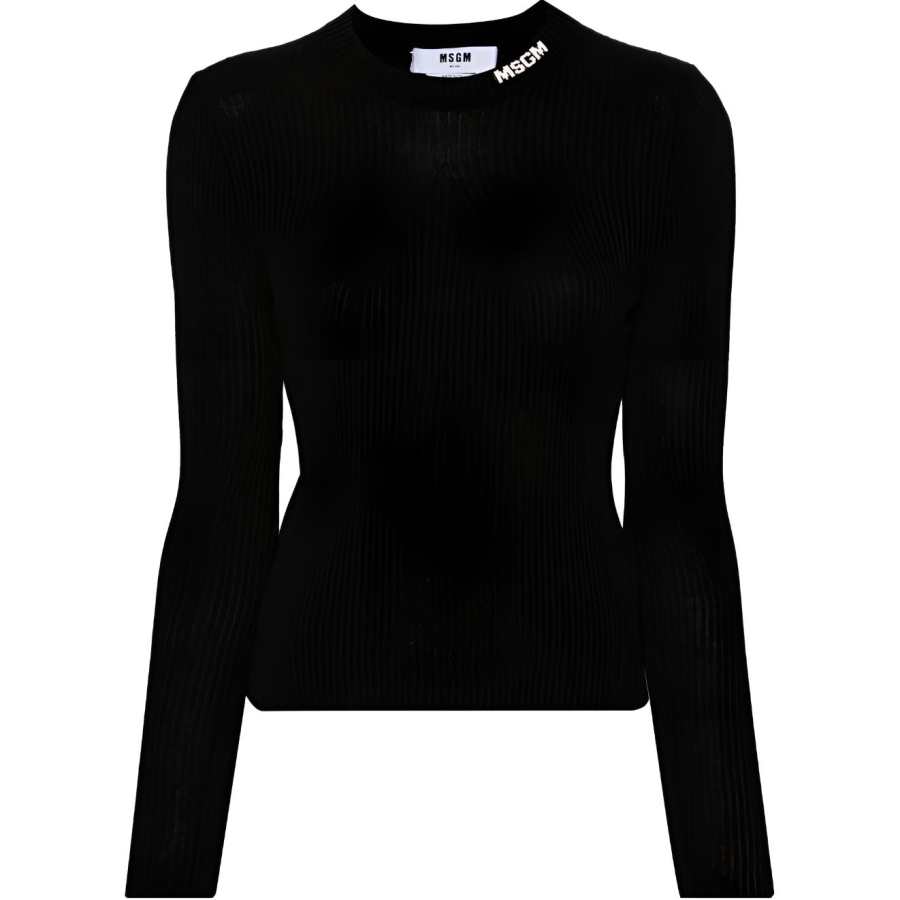 MSGM Msgm intarsia-logo knitted top