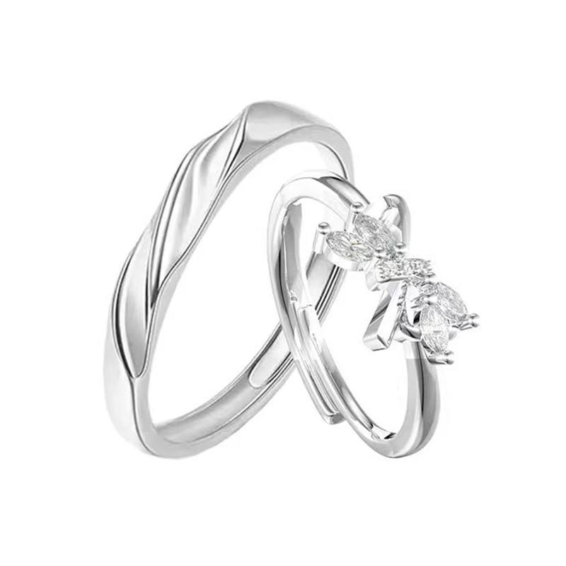 VIVIWELL 925 Sterling Silver Synthetic Cubic Zirconia Rings Unisex