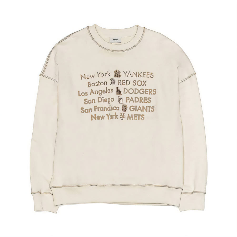 MLB MLB Sweatshirts Unisex Cream Crew Neck Moderate Regular