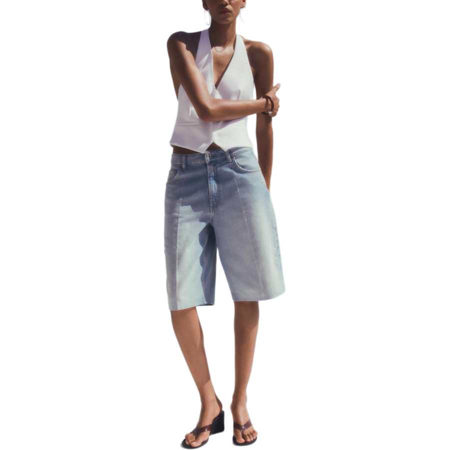 ZARA Tank Tops Women's White Halter Neck