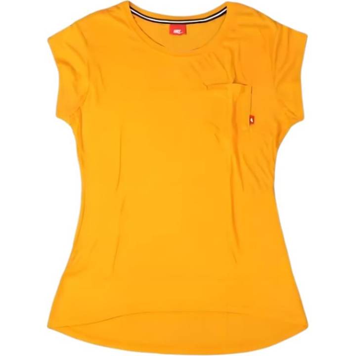 Nike Nike T Shirts Women's Orange Crew Neck Thin Straight Fit