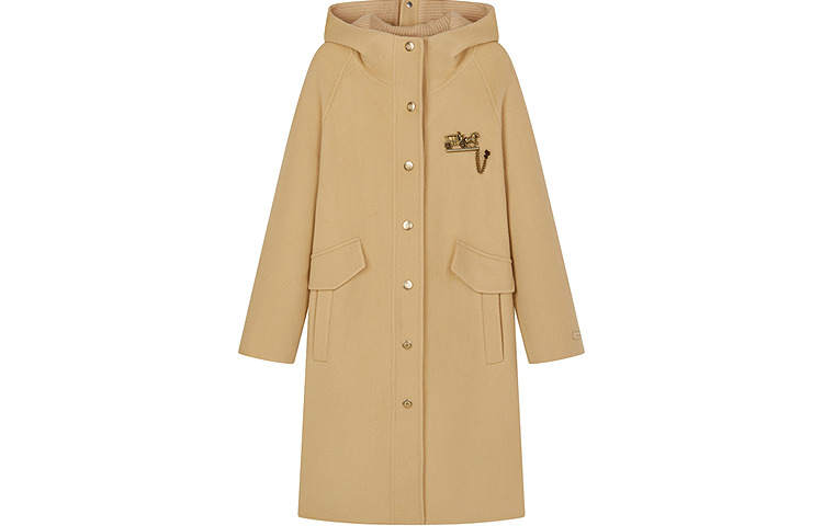 Teenie Weenie Coats Women's Light Yellow Hooded Moderate