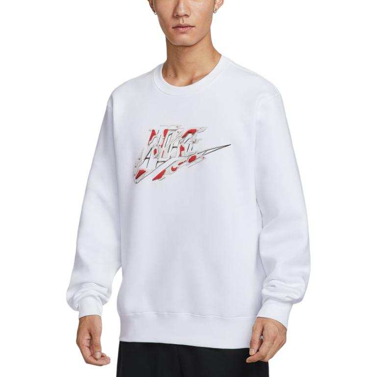 Nike Nike Sportswear Club FW25 Fashion Comfortable Crew Neck Soft Fleece Lined Letter Sweatshirt Men's